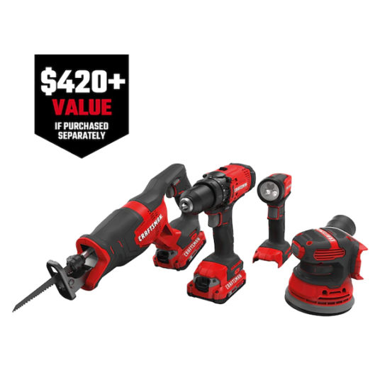 Craftsman V20 4-tool 20-volt Max power tool combo kit with soft case for $99