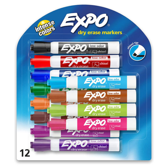 Expo 12-count low-odor dry-erase markers for $8
