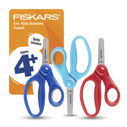 3-pack Fiskars blunt-tip kids scissors for $3