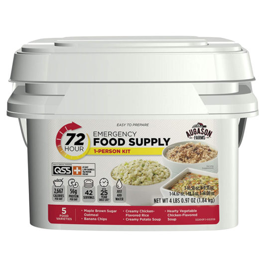 Augason Farms 72-hour 1-person emergency food supply for $21