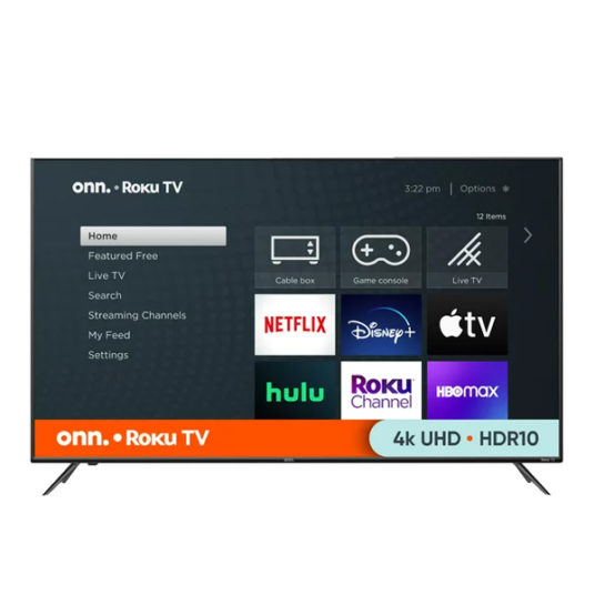 onn. 55″ Class 4K UHD (2160P) LED Roku smart TV HDR for $248