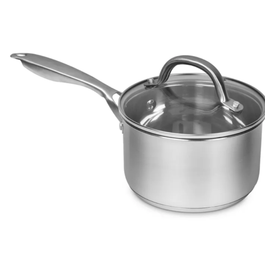 Sedona Pro stainless steel 1.5-qt saucepan with glass lid for $9