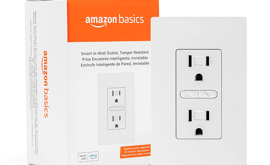 Amazon Basics smart in-wall outlet for $14