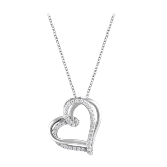 Today only: Diamond Muse 1/4 Carat Diamond Silver Heart pendant necklace for $36 shipped