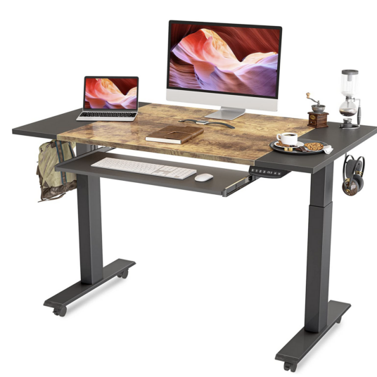 Fezibo height-adjustable electric standing desk with keyboard tray for $177