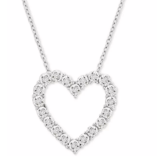 Macy’s diamond heart 18″ pendant necklace for $24