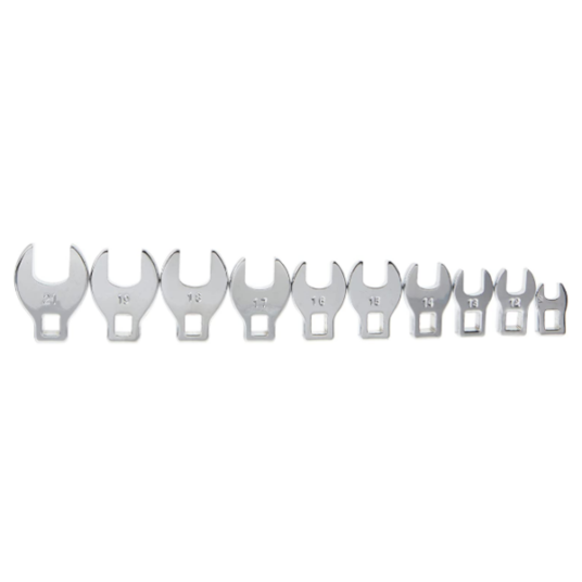 Performance Tool 10-piece open end metric crowfoot wrench set for $15