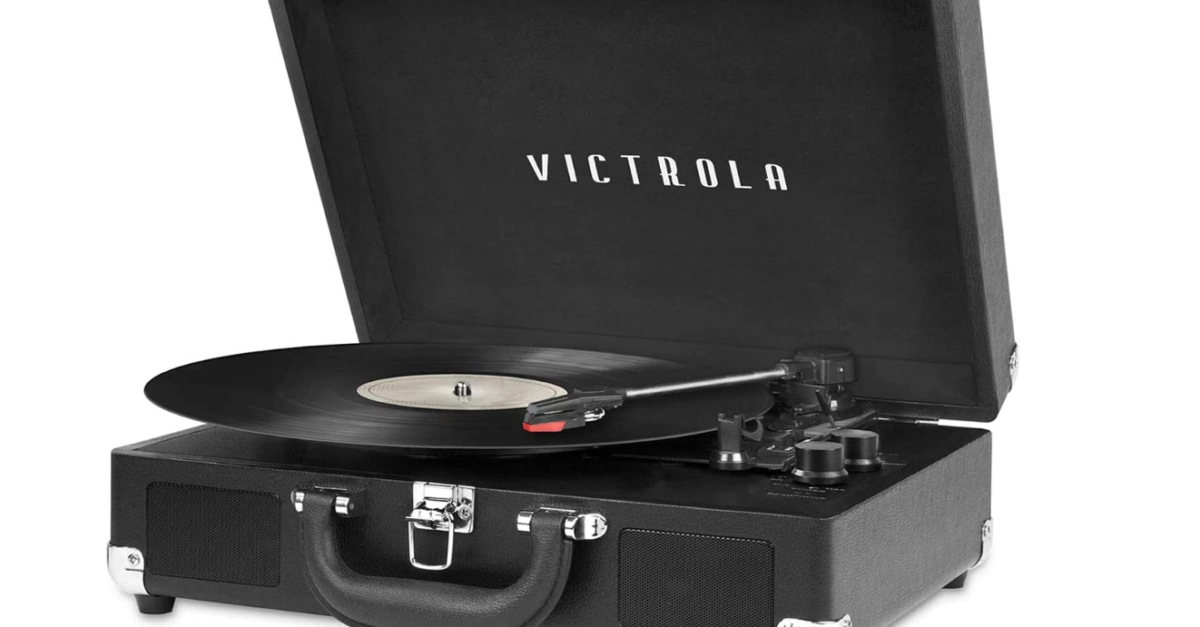 Victrola Vintage 3-speed Bluetooth portable record player for $20