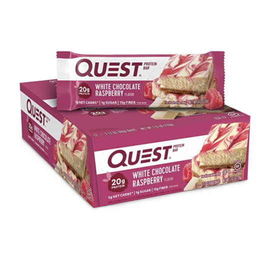 Quest Nutrition White Chocolate Raspberry protein bars 12-pack for $17