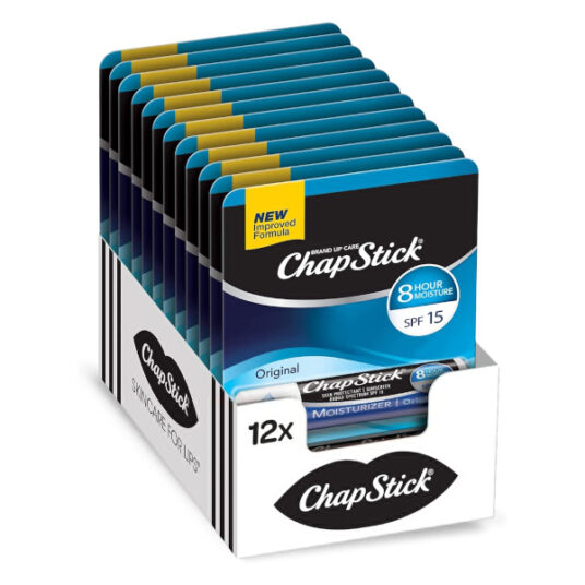 12-pack ChapStick moisturizer original lip balm for $9