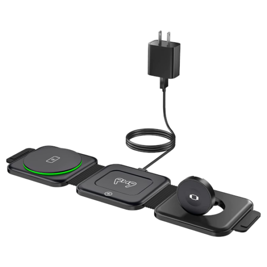 EXW Nano 3-in-1 foldable wireless charging station for $25
