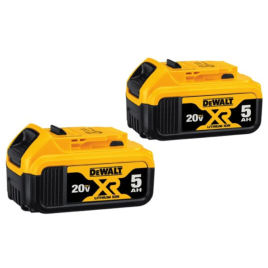 2-pack Dewalt 20V Max XR 5.0Ah lithium-ion battery for $117