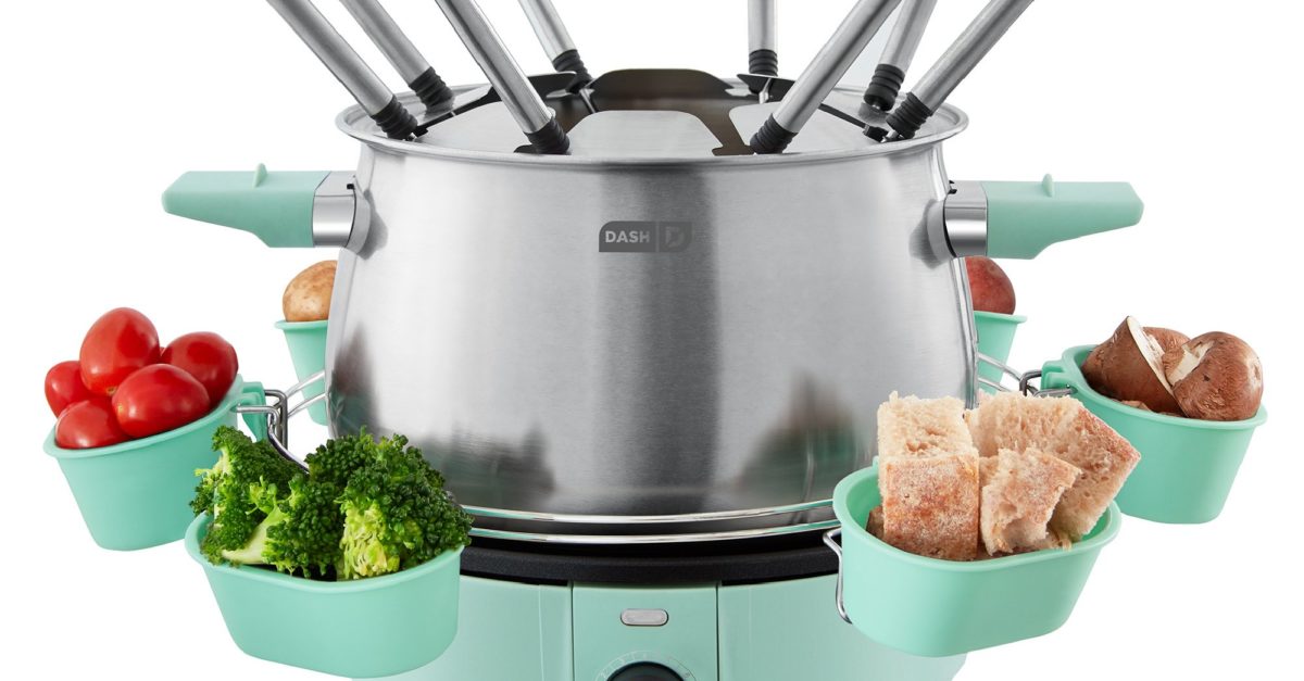 Dash Deluxe stainless steel fondue maker with temperature control for $46