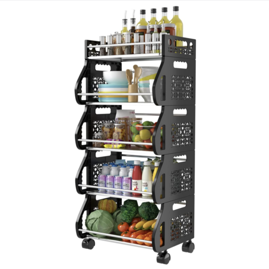 5-tier rolling stacking kitchen storage cart for $43