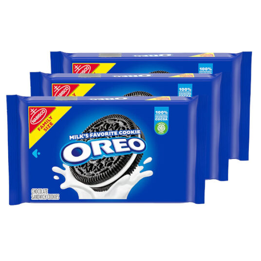 3-pack of family-size Oreo chocolate sandwich cookies for $12