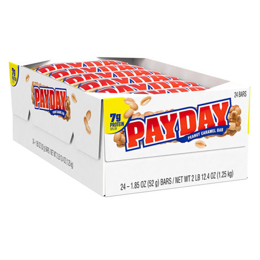 24-pack Payday peanut caramel candy bars for $13