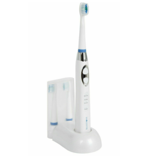 Bluestone rechargeable sonic pulse toothbrush with 10 replacement heads for $16
