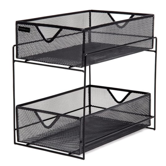 Mind Reader 2-tier metal mesh storage baskets for $15