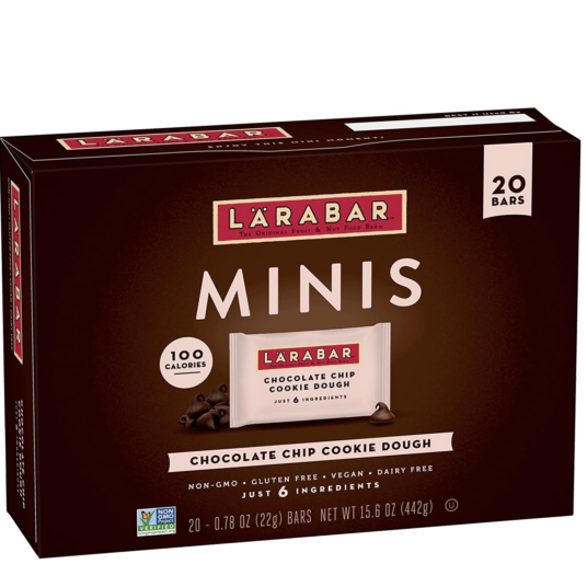 20-count Larabar chocolate chip cookie dough mini bars for $4
