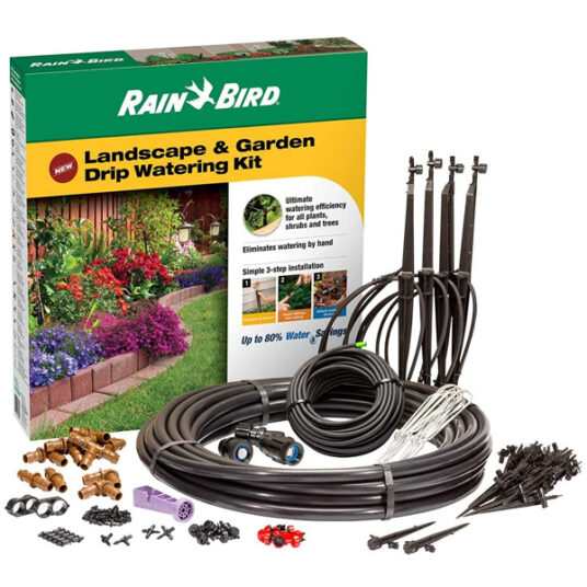 Rain Bird drip irrigation landscape and garden watering kit for $45