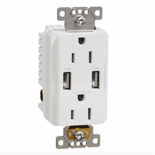 Today only: Square D X Series 15-amp USB outlet for $22