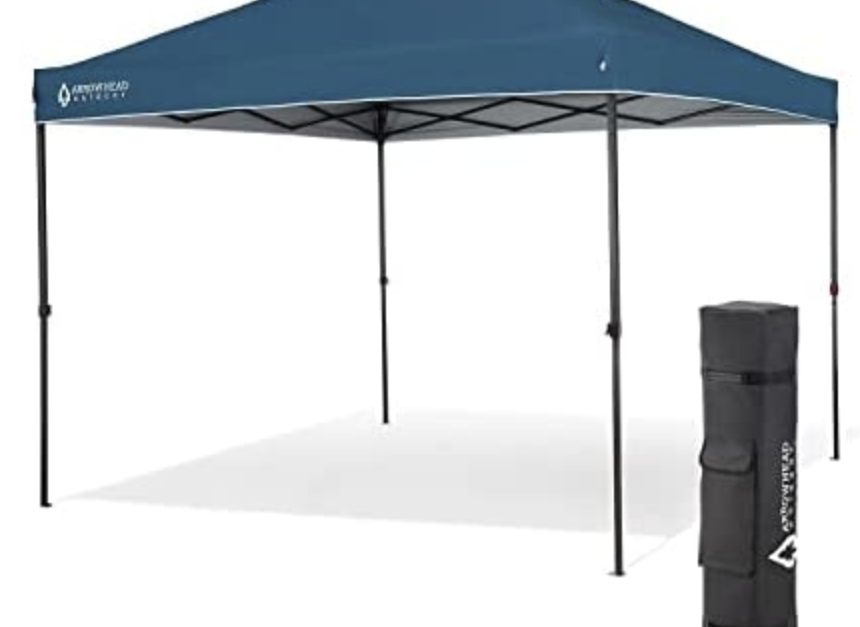 Arrowhead 10×10″ pop-up canopy with wheeled carry bag for $94