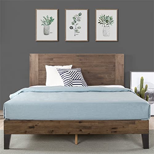 Zinus Tonja wood platform bed frame with headboard for $159