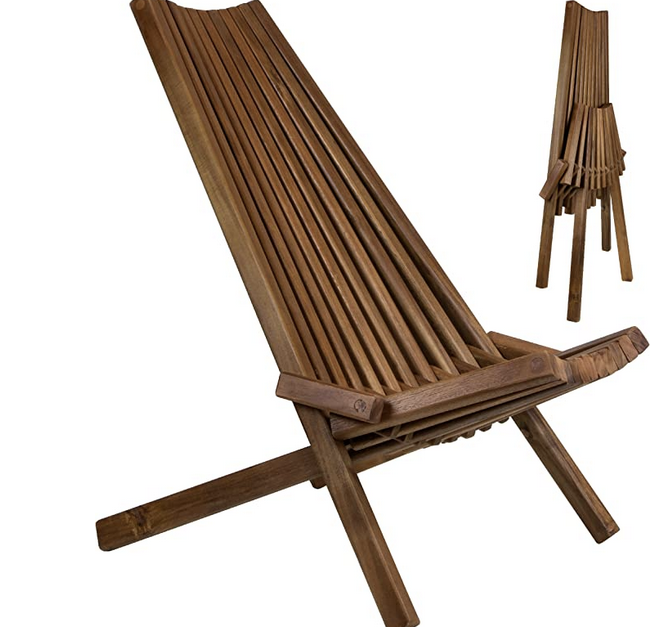 CleverMade Tamarak folding wooden outdoor chair for $100