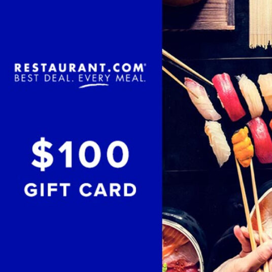 $100 Restaurant.com eGift Card for $14