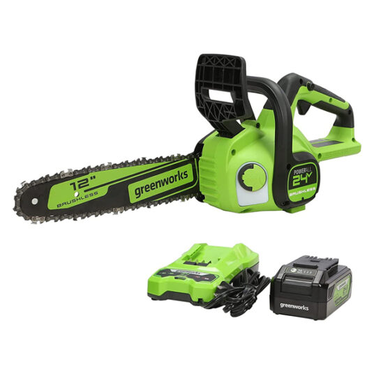 Greenworks 24V chainsaw with 4Ah battery and charger included for $110