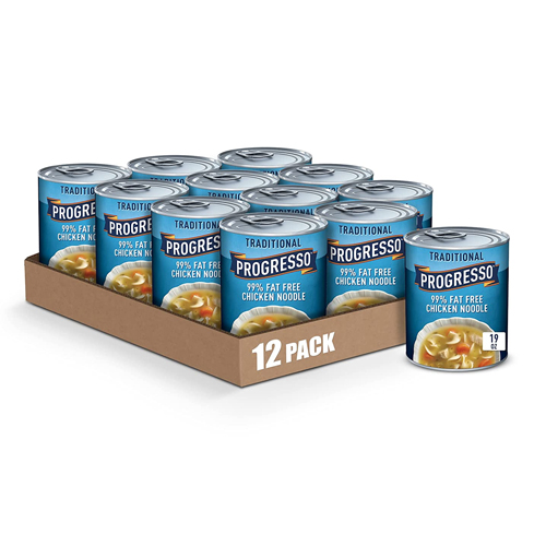 12-pack Progresso Traditional 99% fat free chicken noodle soup for $21