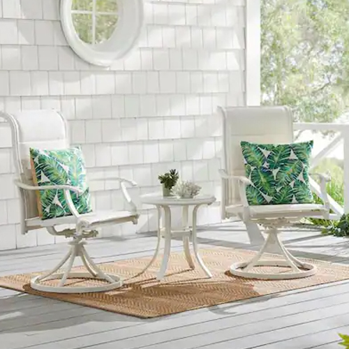 Hampton Bay Riverbrook Shell White 3-piece patio set for $144