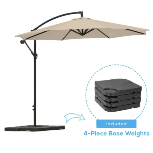 Westin Outdoor 10-ft. offset cantilever umbrella with base for $177