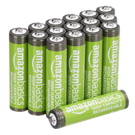 16-pack Amazon Basics rechargeable AAA batteries for $11