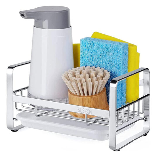 Kitchen sink sponge holder & soap despenser caddy for $15