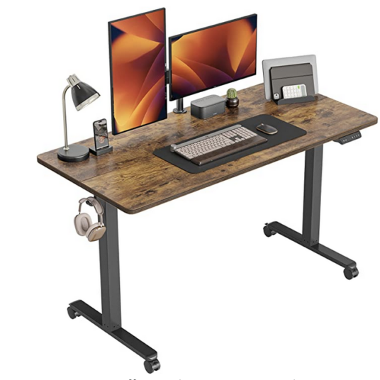 CubiCubi 55″ adjustable height electric standing desk for $133