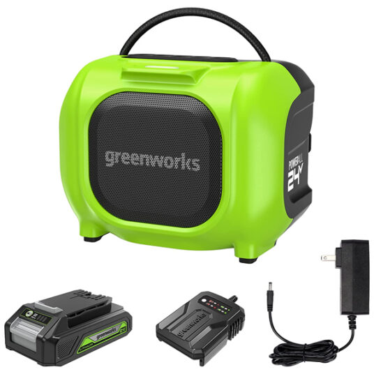 GreenWorks 24V Bluetooth worksite speaker for $63