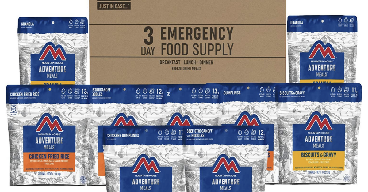 Mountain House 3-day emergency food supply for $50
