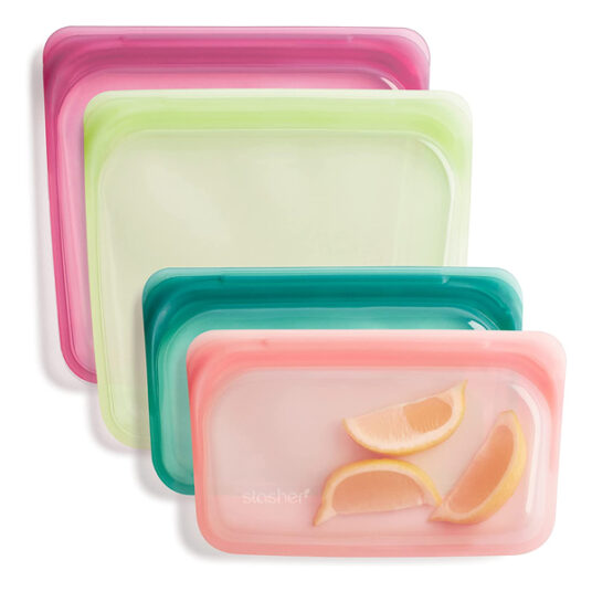 4-pack Stasher silicone reusable storage bags for $34