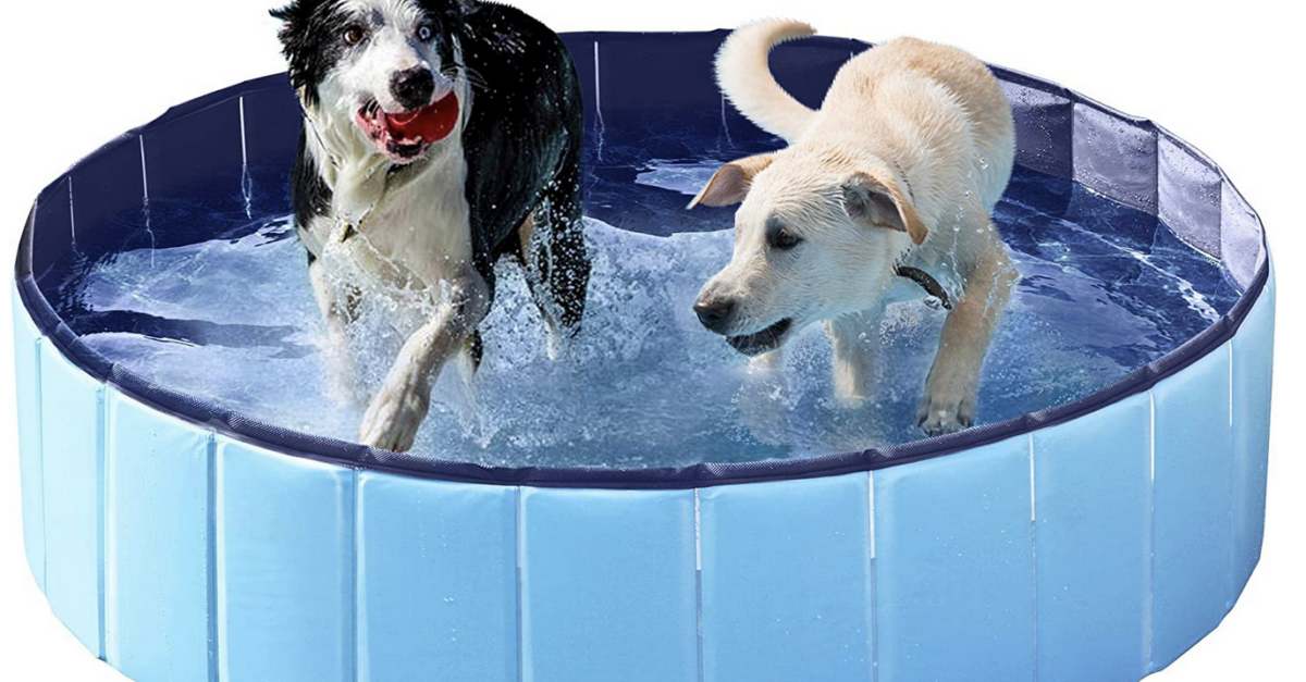 Yaheetech large foldable outdoor pet swimming pool for $30