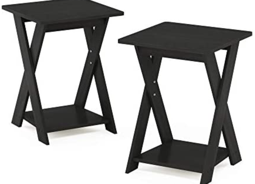 Furinno modern set of two Espresso end tables for $22