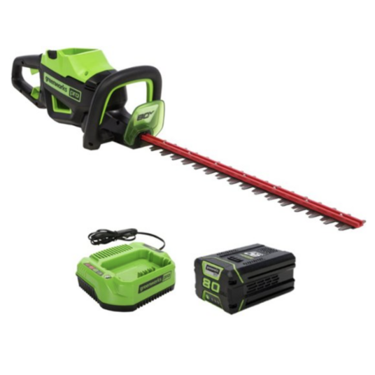Greenworks hedge trimmer + battery & charger for $175