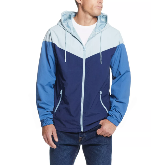 Weatherproof Vintage men’s colorblock zip front hooded jacket for $28