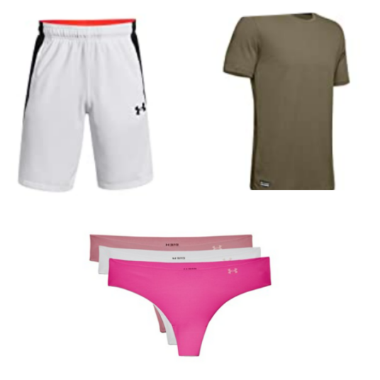 Under Armour tops, bottoms and undies from $17