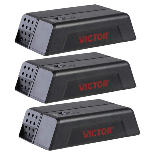 Victor 3-pack indoor humane electronic mouse traps for $45