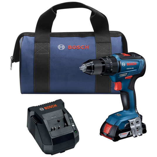 Bosch 18V brushless hammer drill/driver kit with battery for $79