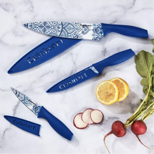 6-piece Cuisinart printed chef knife set for $8