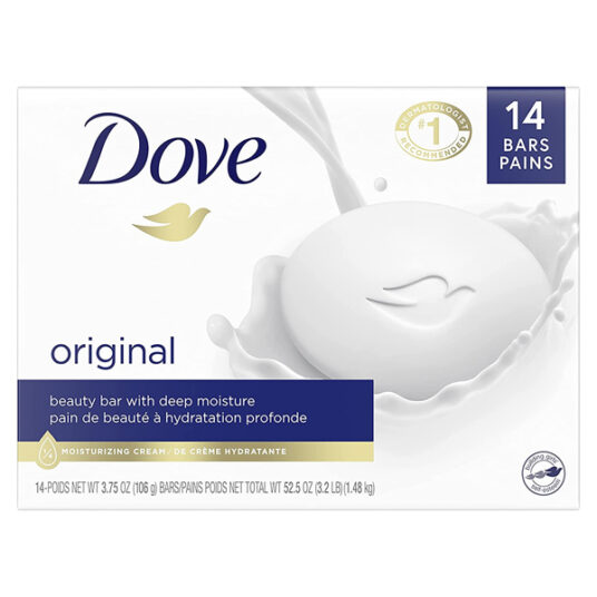 14-count Dove Beauty moisturizing soap bars for $10