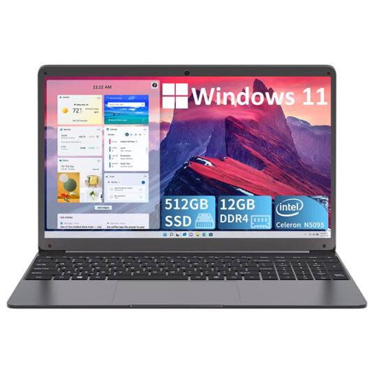 Waicid 15.6″ laptop with 512GB SSD and 12GB RAM for $360