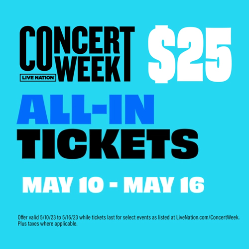 Live Nation Concert Week: $25 all-in tickets